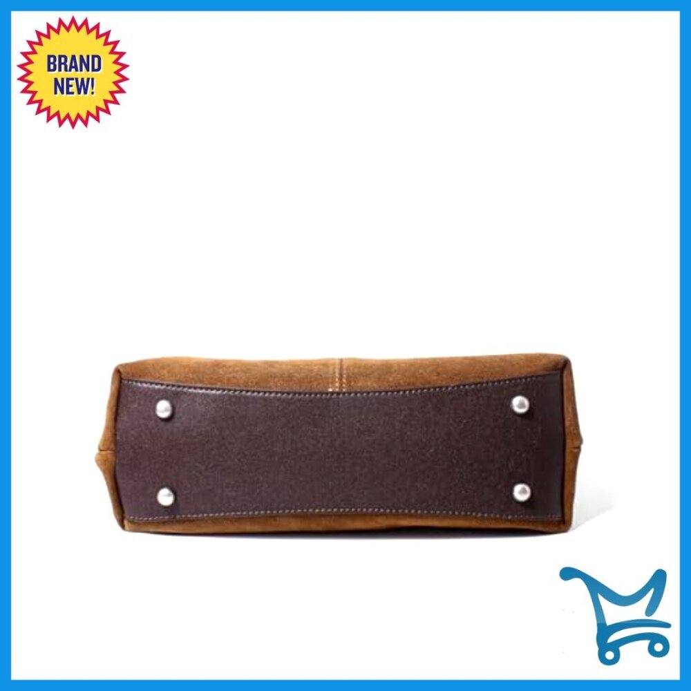 Suede Leather Shoulder Crossbody Bag Top Handle Purse - Picture 6 of 7